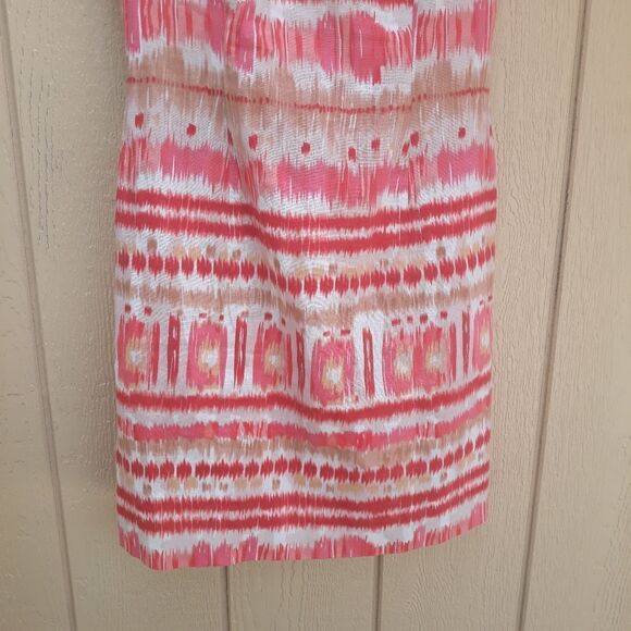 Tahari Dress Linen Sheath Aztec Hieroglyphic - Picture 4 of 8